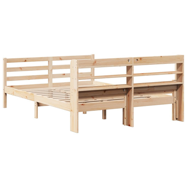 vidaXL Bed Frame with Headboard without Mattress 135x190 cm
