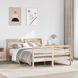 vidaXL Bed Frame with Headboard without Mattress 135x190 cm