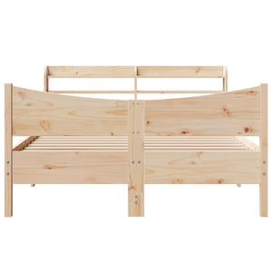 vidaXL Solid Wood Bed with Headboard 135x190 cm Pine