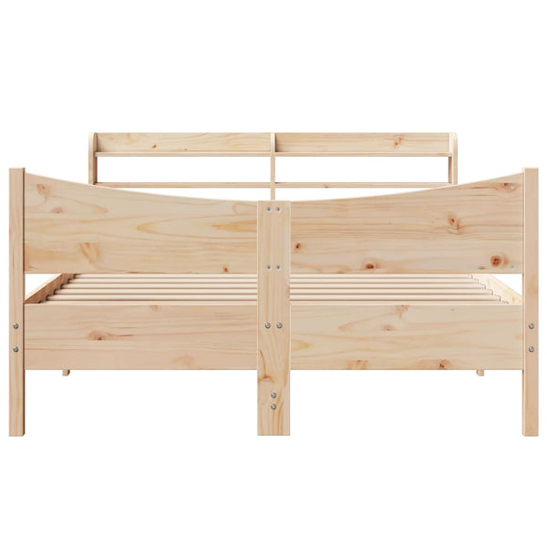 vidaXL Solid Wood Bed with Headboard 135x190 cm Pine