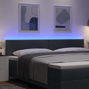 vidaXL LED Headboard with LED Strips Grey 200 cm Velvet