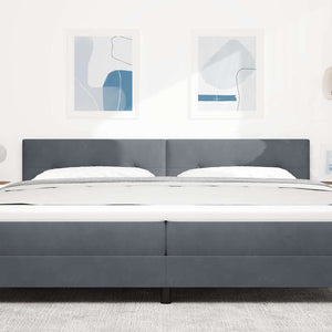 vidaXL LED Headboard with LED Strips Grey 200 cm Velvet