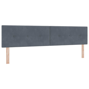 vidaXL LED Headboard with LED Strips Grey 200 cm Velvet