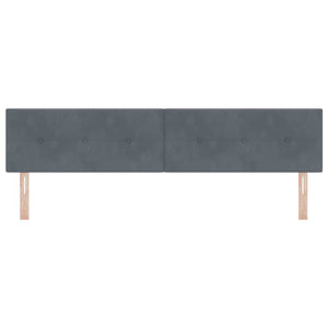 vidaXL LED Headboard with LED Strips Grey 200 cm Velvet