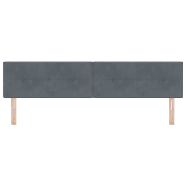 vidaXL LED Headboard with LED Strips Grey 200 cm Velvet