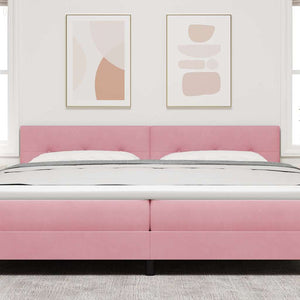 vidaXL LED Headboard with LED Light Strips Pink 200 cm Velvet