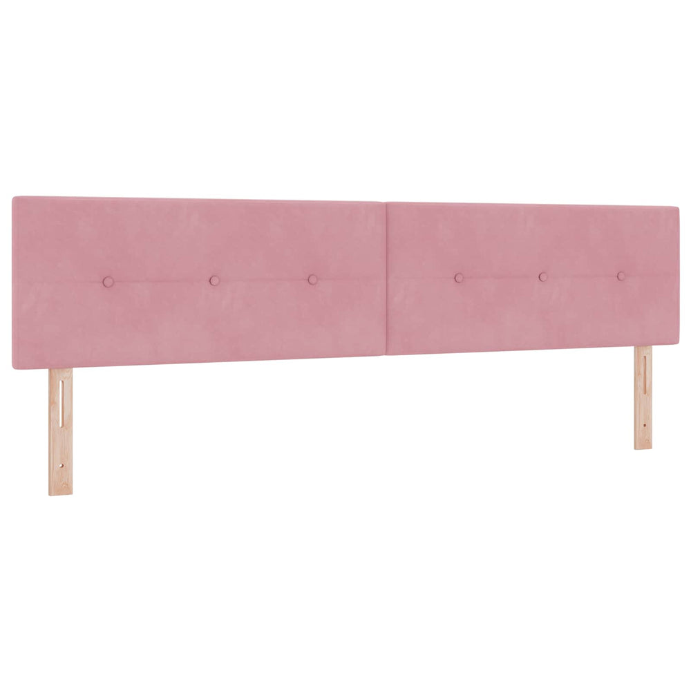 vidaXL LED Headboard with LED Light Strips Pink 200 cm Velvet