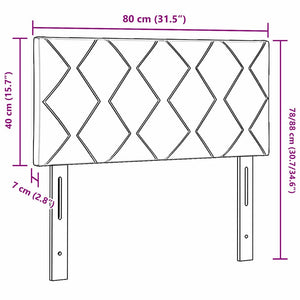 vidaXL LED Headboard Grey 80 cm Fabric
