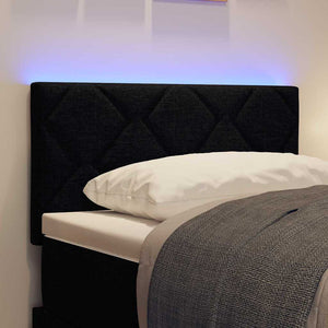vidaXL LED Headboard Black 80 cm Fabric