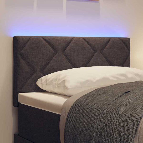 vidaXL LED Headboard Brown 80 cm Fabric