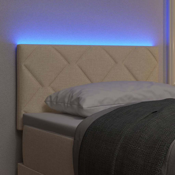 vidaXL LED Headboard Cream 80 cm Fabric