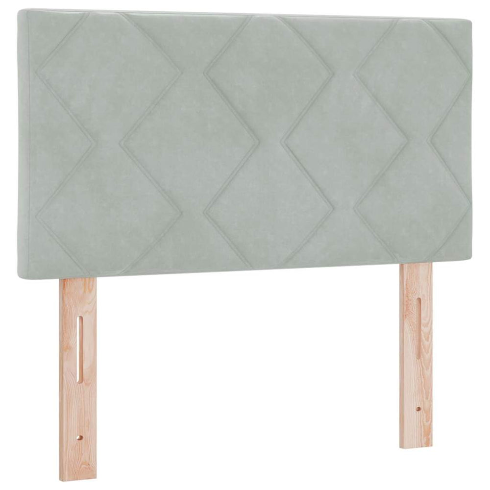 vidaXL LED Headboard Light Grey 80 cm Velvet