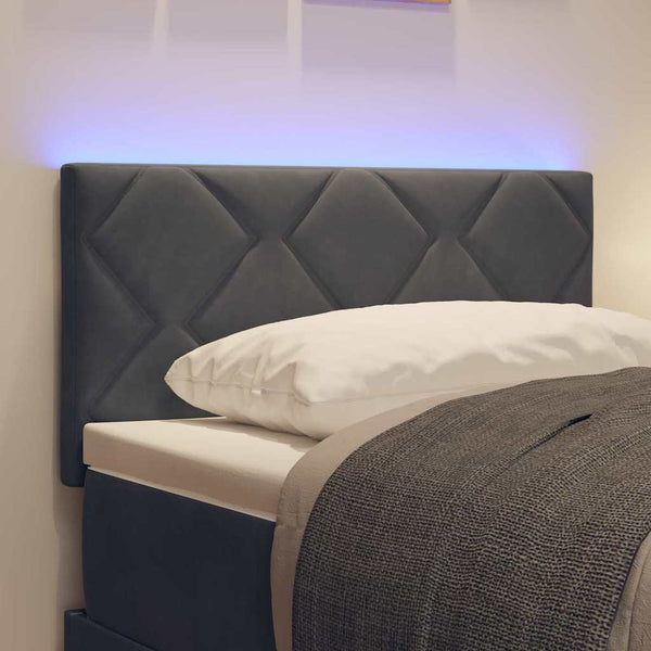 vidaXL LED Headboard Dark Grey 80 cm Velvet