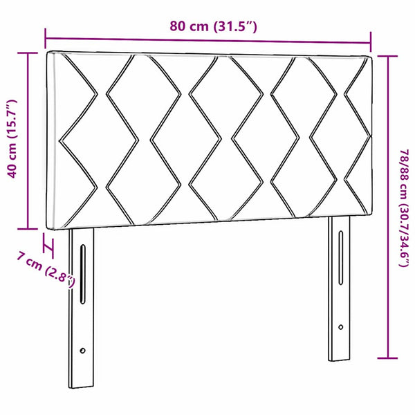 vidaXL LED Headboard Dark Grey 80 cm Velvet