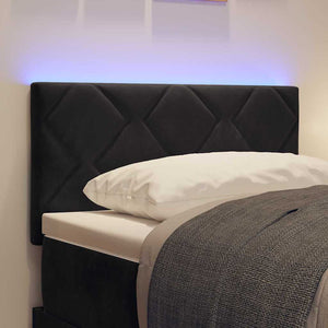 vidaXL LED Headboard Black 80 cm Velvet