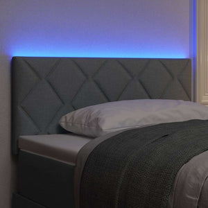 vidaXL LED Headboard Light Gray 90 cm Fabric