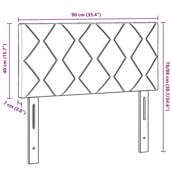vidaXL LED Headboard Light Gray 90 cm Fabric