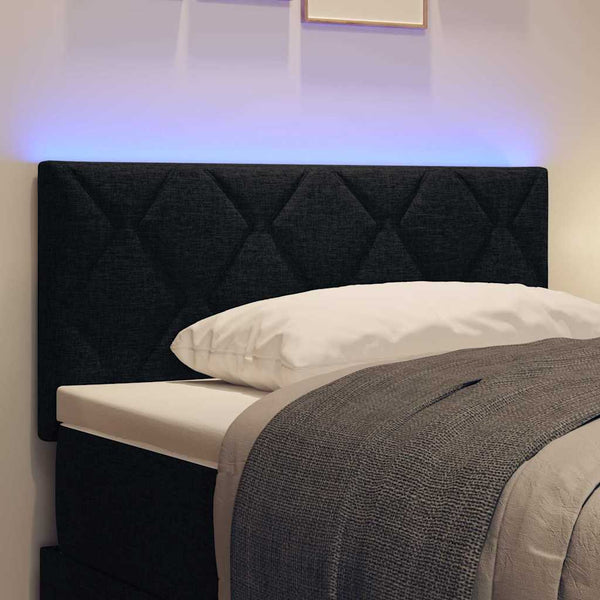 vidaXL LED Headboard Black 90 cm Fabric