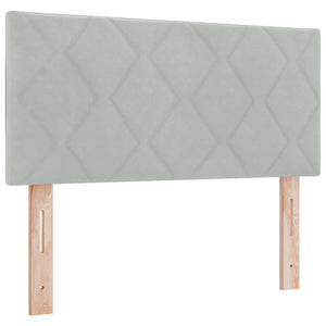 vidaXL LED Headboard Light Gray 90 cm Velvet
