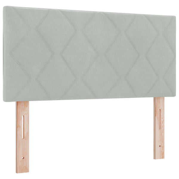 vidaXL LED Headboard Light Gray 90 cm Velvet