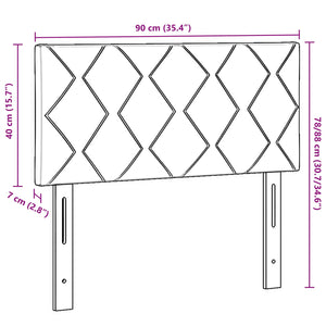vidaXL LED Headboard Light Gray 90 cm Velvet