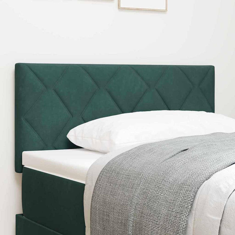 vidaXL LED Headboard Dark Green 90 cm Velvet