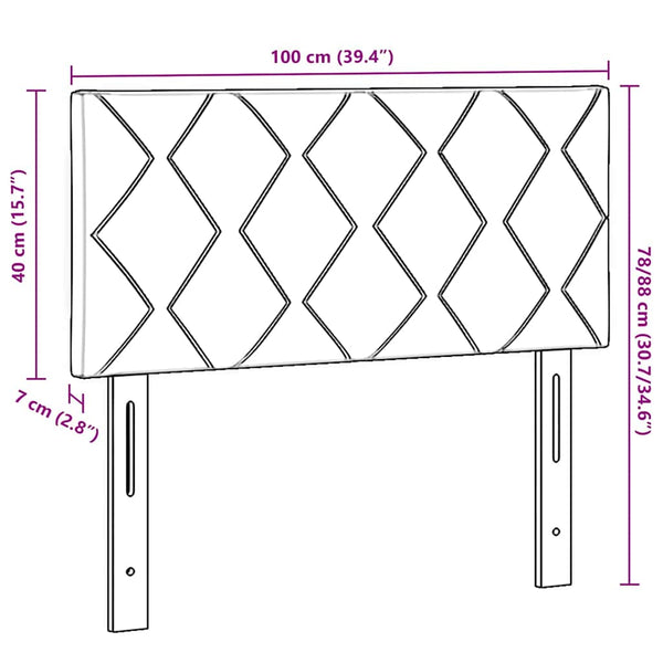 vidaXL LED Headboard Taupe 100 cm Fabric