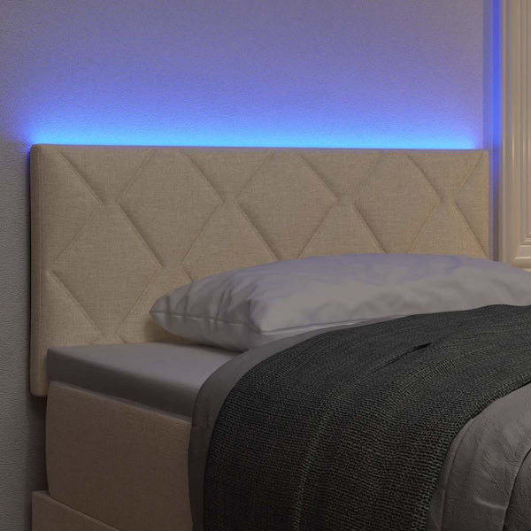 vidaXL LED Headboard Cream 100 cm Fabric