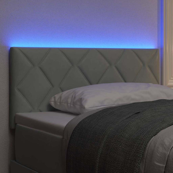 vidaXL LED Headboard Light Gray 100 cm Velvet