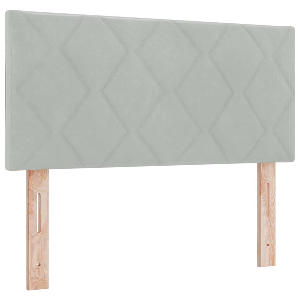 vidaXL LED Headboard Light Gray 100 cm Velvet
