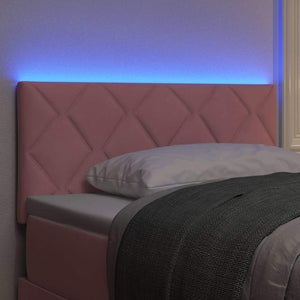 vidaXL LED Headboard Pink 100 cm Velvet