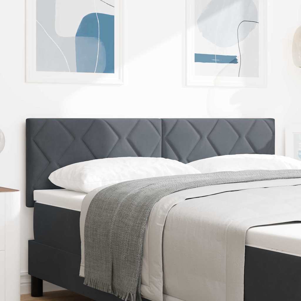 vidaXL LED Headboard Dark Grey 144 cm Velvet