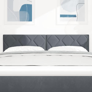vidaXL LED Headboard Dark Grey 144 cm Velvet