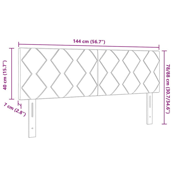 vidaXL LED Headboard Dark Grey 144 cm Velvet