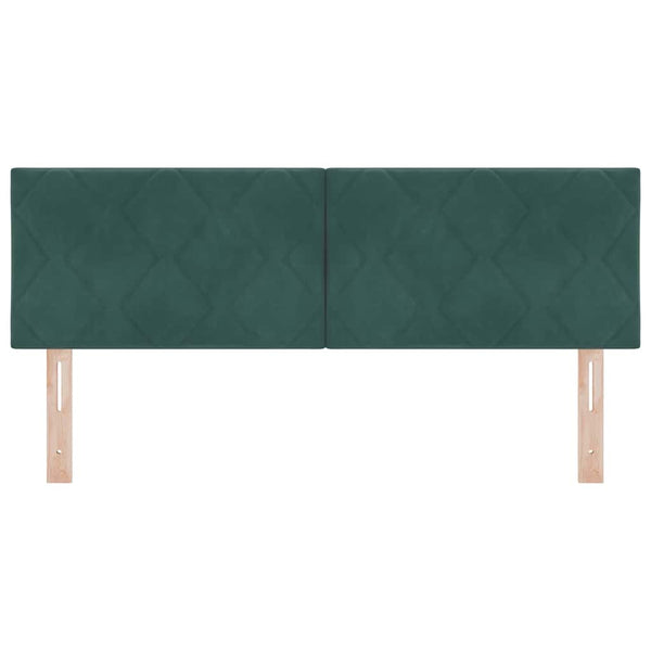 vidaXL LED Headboard Dark Green 144 cm Velvet