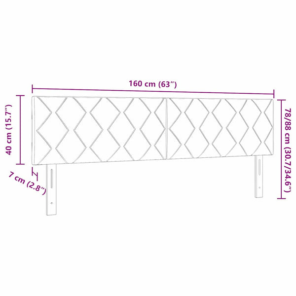 vidaXL LED Headboard Grey 160 cm Fabric