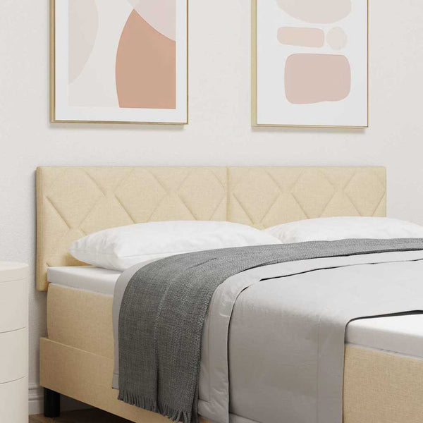 vidaXL LED Headboard Cream 160 cm Fabric