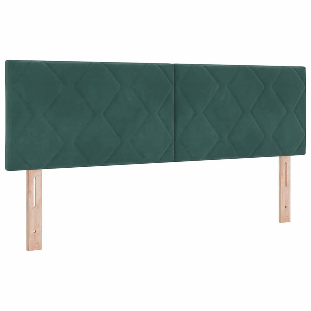 vidaXL LED Headboard Dark Green 160 cm Velvet
