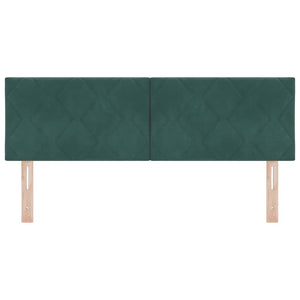 vidaXL LED Headboard Dark Green 160 cm Velvet
