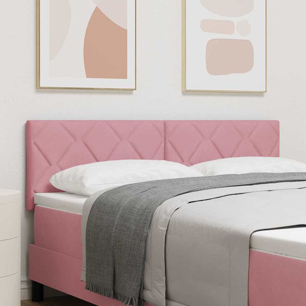 vidaXL LED Headboard Pink 160 cm Velvet