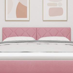 vidaXL LED Headboard Pink 160 cm Velvet