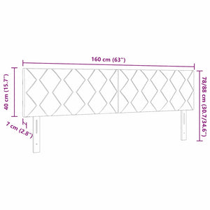 vidaXL LED Headboard Pink 160 cm Velvet