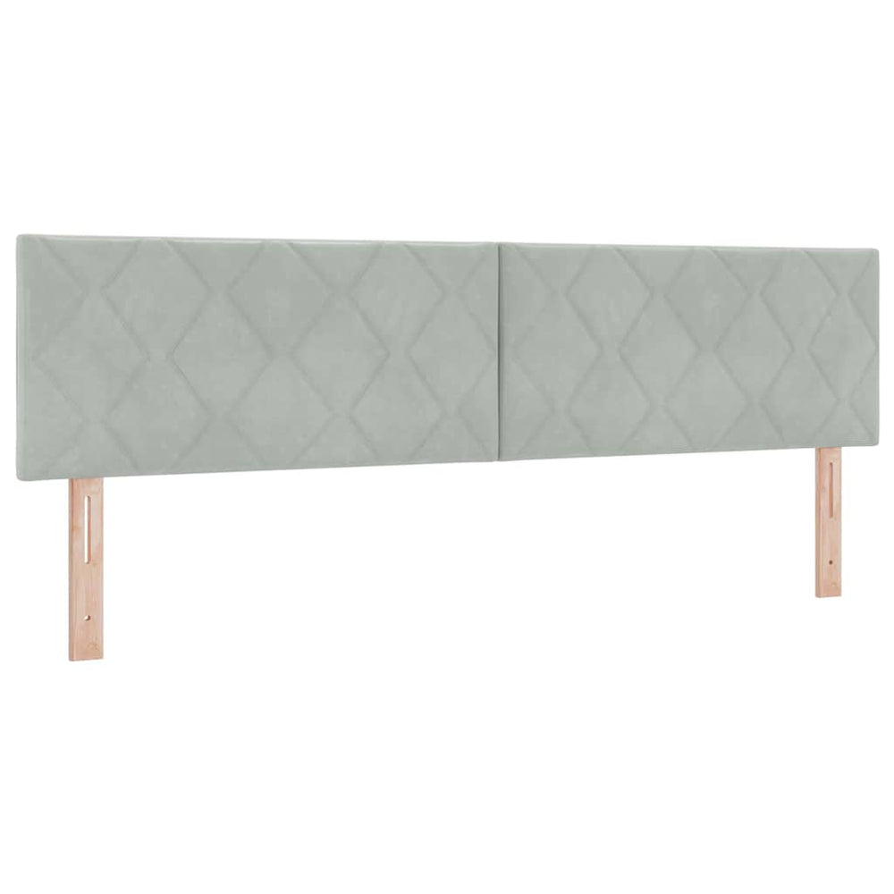 vidaXL LED Headboard Light Gray 180 cm Velvet