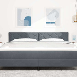 vidaXL LED Headboard Dark Grey 180 cm Velvet