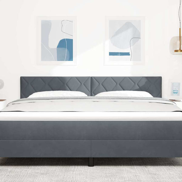 vidaXL LED Headboard Dark Grey 180 cm Velvet