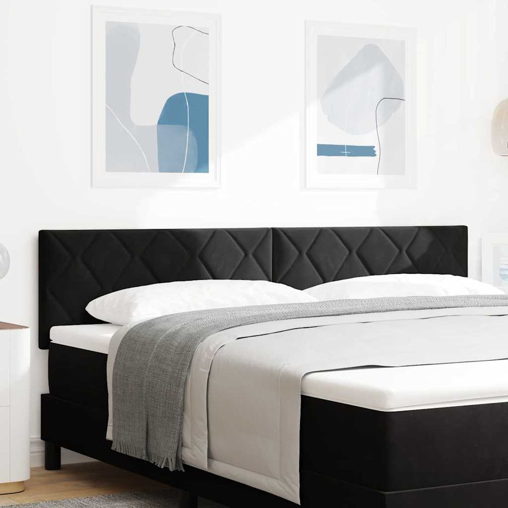 vidaXL LED Headboard Black 180 cm Velvet