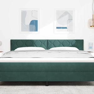 vidaXL LED Headboard Dark Green 180 cm Velvet