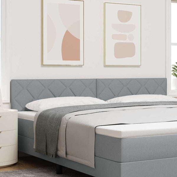 vidaXL LED Headboard Light Gray 200 cm Fabric