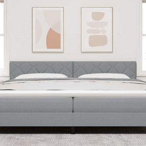 vidaXL LED Headboard Light Gray 200 cm Fabric