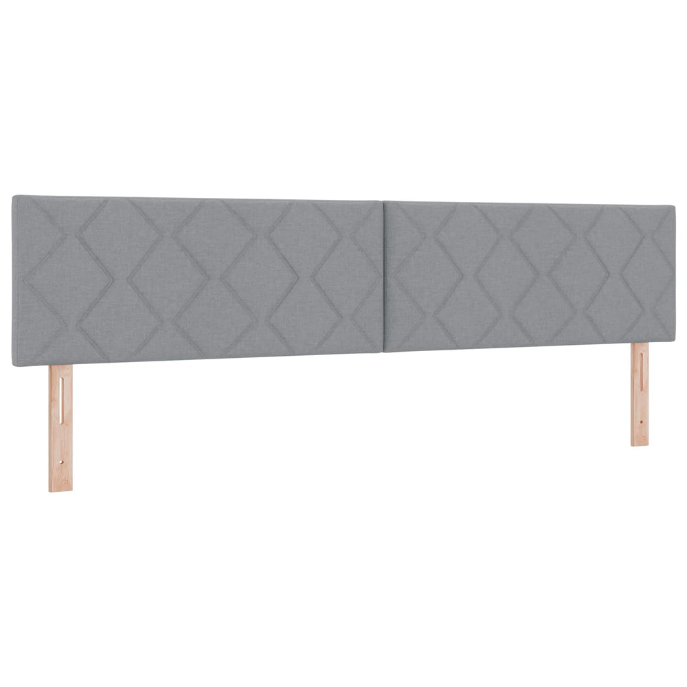 vidaXL LED Headboard Light Gray 200 cm Fabric